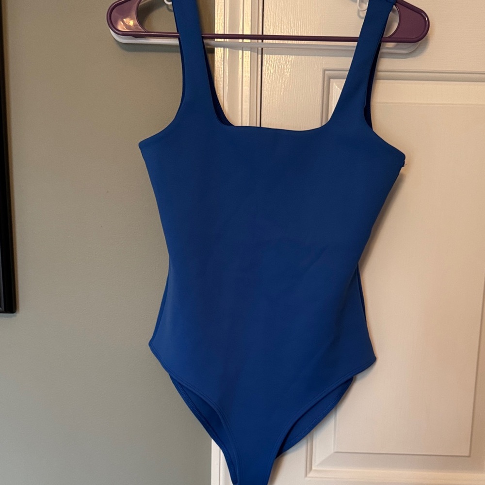Women's Square Neck Royal Blue Bodysuit